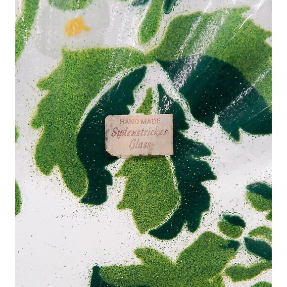 Sydenstricker Blue Strawberry Fused Glass Plate Bowl Ruffled Edge 2 PC Signed - Picture 11 of 11